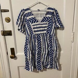 Old Navy Blue and White Dress